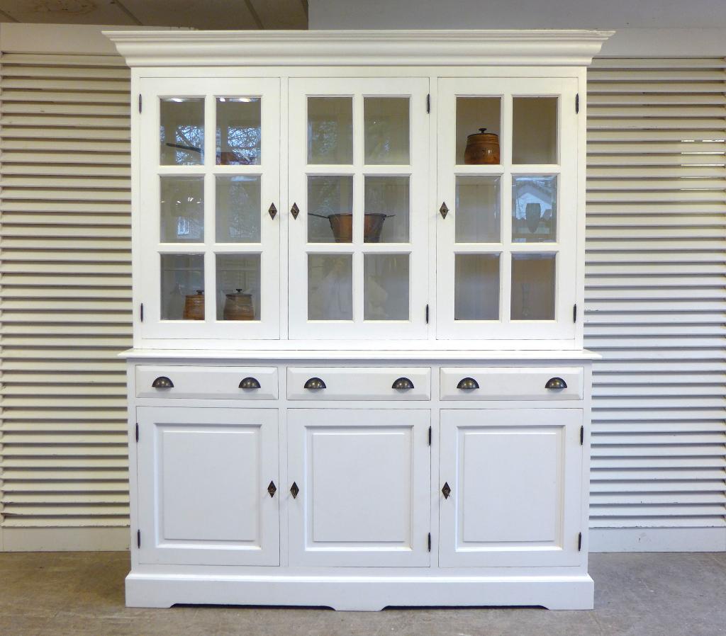 Prachtige wit landelijke buffetkast, Ophalen, Gebruikt, Met deur(en), 200 cm of meer