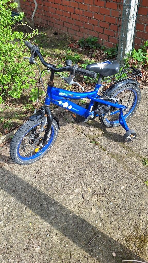 Stoere kinderfiets, Fietsen en Brommers, Fietsen | Kinderfietsjes, Ophalen, Gebruikt, 16 tot 20 inch, Zijwieltjes