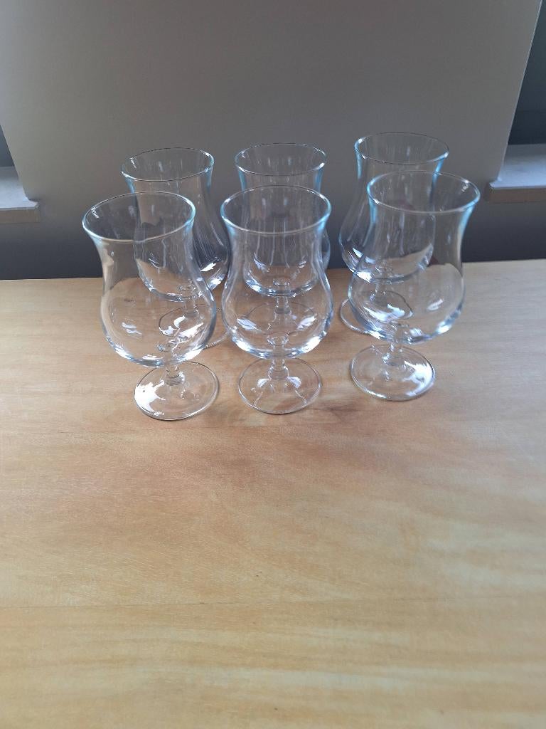 6 tulpenglazen, Ophalen of Verzenden, Zo goed als nieuw, Overige typen