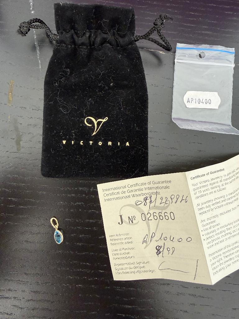 Breloque Victoria bleue, Bijoux, Sacs & Beauté, Colliers, Neuf, Pierre ou Minéral, Enlèvement ou Envoi, Bleu