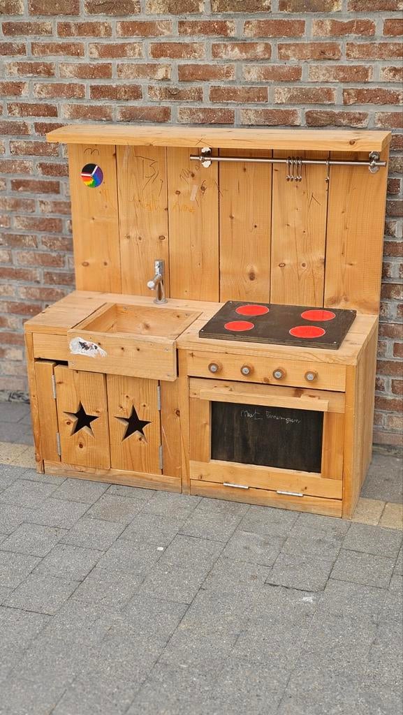 Houten keukentje met accessoires, Kinderen en Baby's, Ophalen, Gebruikt, Hout, Speelkeuken-accessoire
