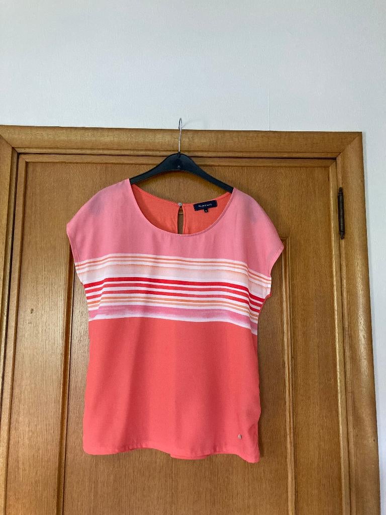 Perzikkleurig zomerbloesje in fijne stof, Terre Bleue, 38, Taille 38/40 (M), Enlèvement ou Envoi, Terre Bleue, Autres couleurs