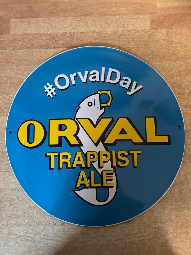 Orval emaille bord met een diameter van 30 cm, Antiek en Kunst, Ophalen of Verzenden