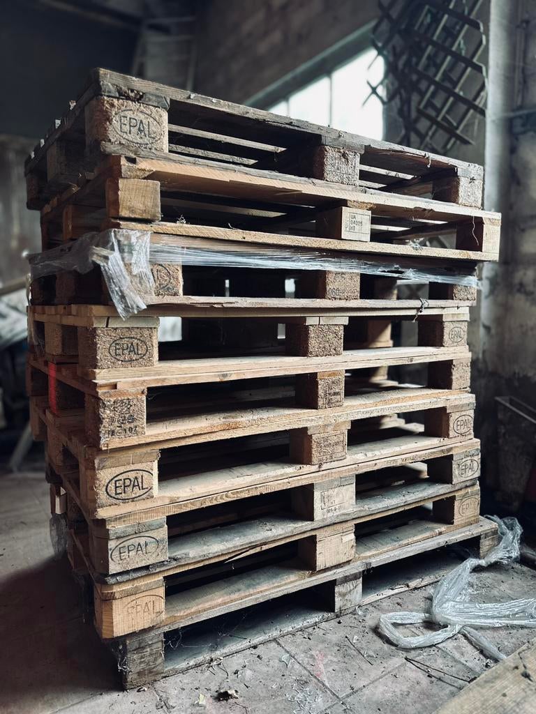 Palettes EPAL Europe en bois – 6€/pièce, Doe-het-zelf en Bouw, Hout en Planken, Ophalen, Gebruikt