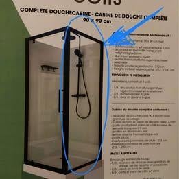 1 zijkant douche (Geen douchecabine), Ophalen, Nieuw, Glas, Douche