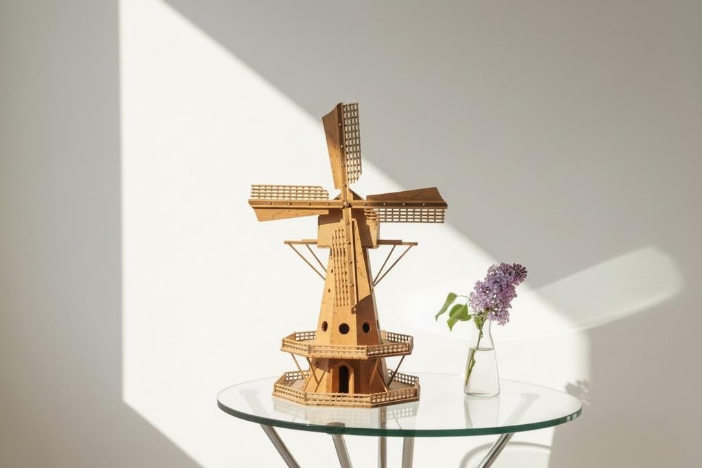 Beau modèle de moulin à vent en bois avec mécanisme musical, Enlèvement ou Envoi