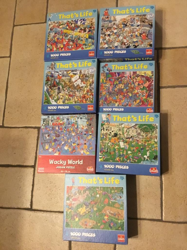 Puzzels Goliath That's life vanaf 3 euro per stuk, Ophalen of Verzenden, 500 t/m 1500 stukjes, Gebruikt, Legpuzzel