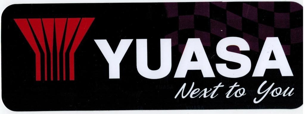 Logo autocollant Yuasa - 240x85mm - grand format, Motos, Enlèvement ou Envoi