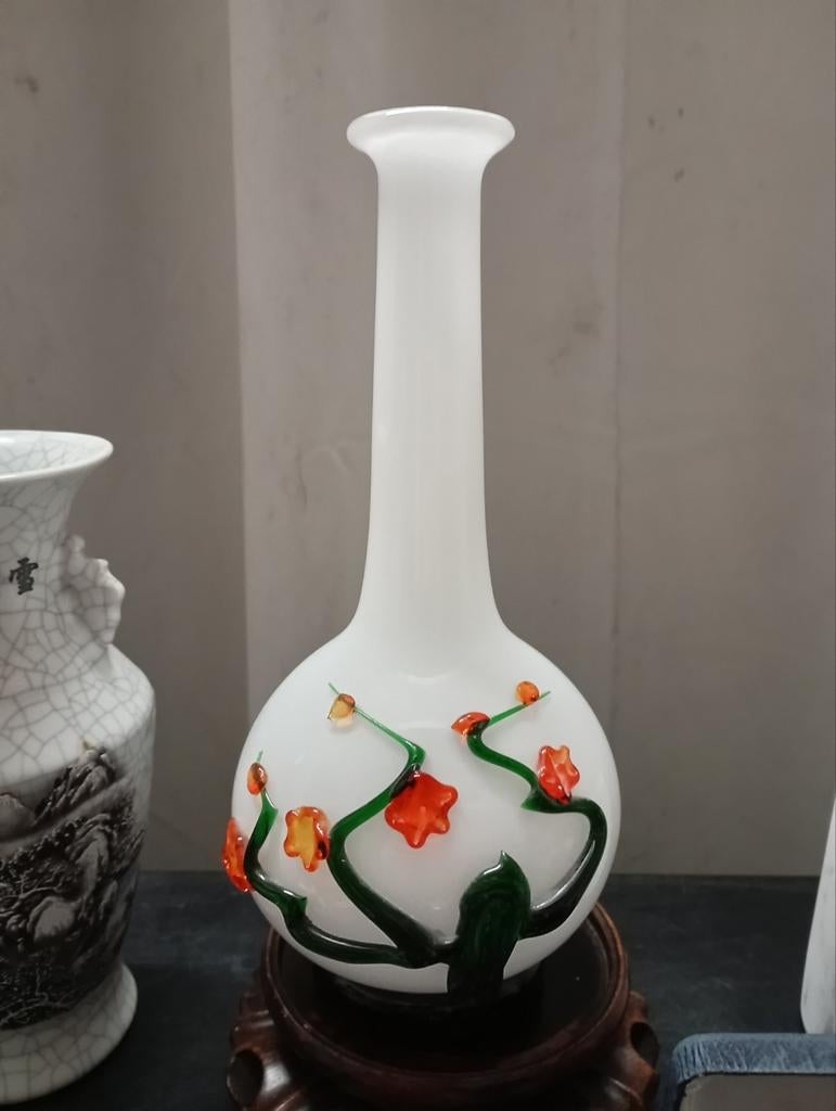 Vase en verre de Murano Lattimo, Antiquités & Art, Enlèvement ou Envoi