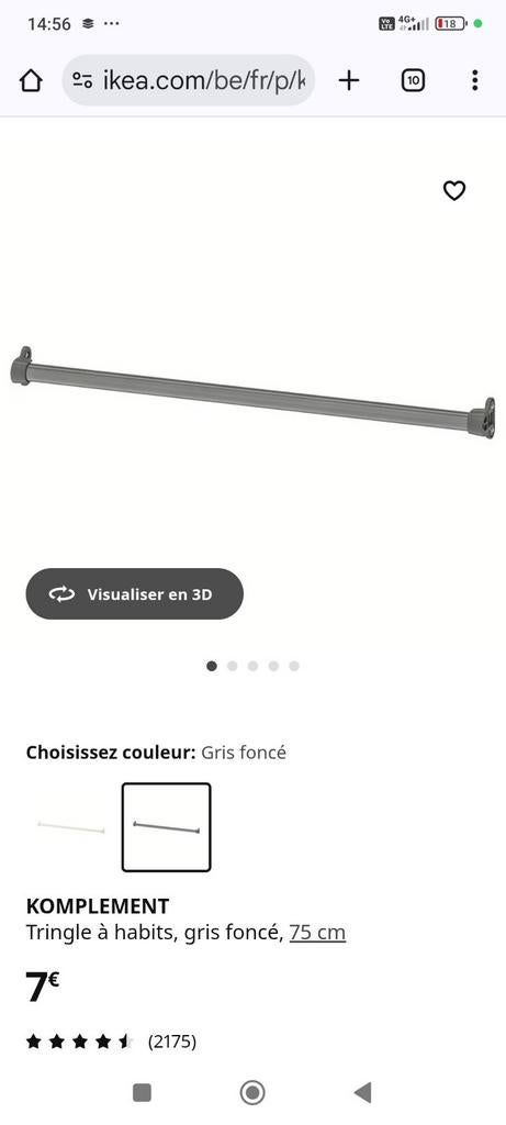 Tringles komplément Ikéa, Maison & Meubles, Enlèvement, Comme neuf