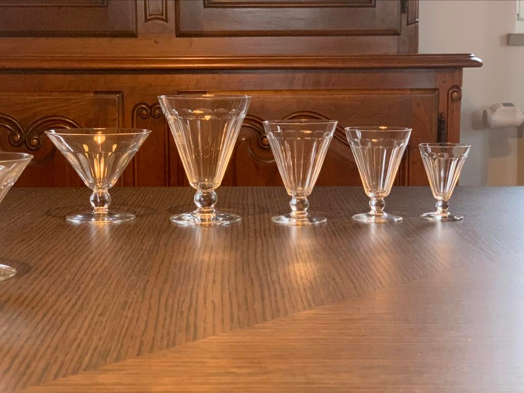 Magnifique ensemble de verres en cristal du Val St Lambert, Enlèvement, Comme neuf