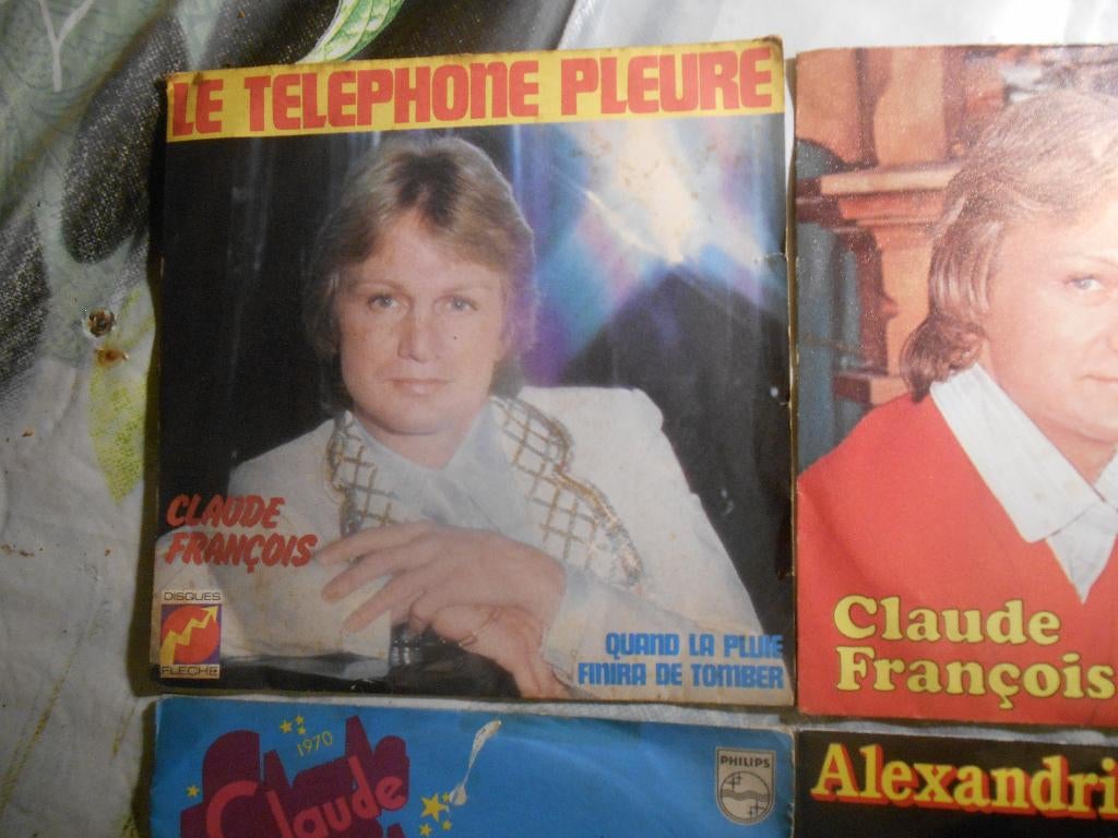 Claude François,lot de quatre 45 tours, Enlèvement ou Envoi, Utilisé, 10 pouces