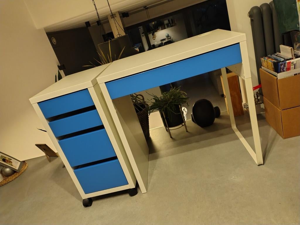 Bureau & caisson à tiroirs Ikea, Enlèvement, Comme neuf