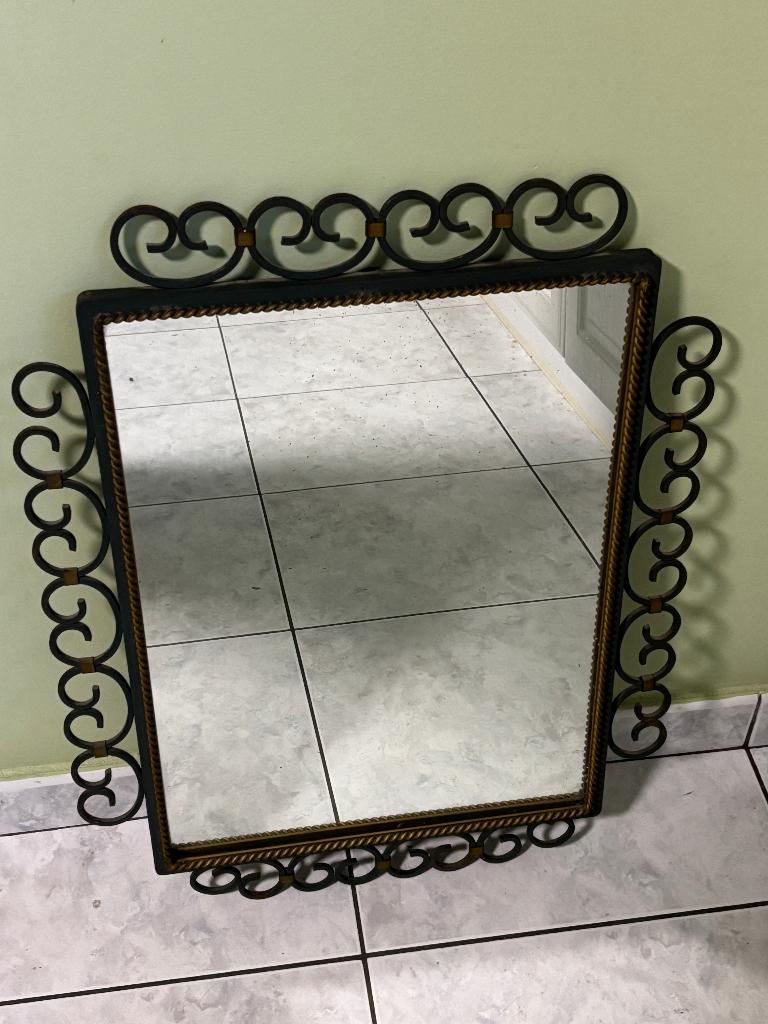 grote spiegel met smeedijzeren omlijsting, Ophalen, Rechthoekig, Minder dan 50 cm, Minder dan 100 cm