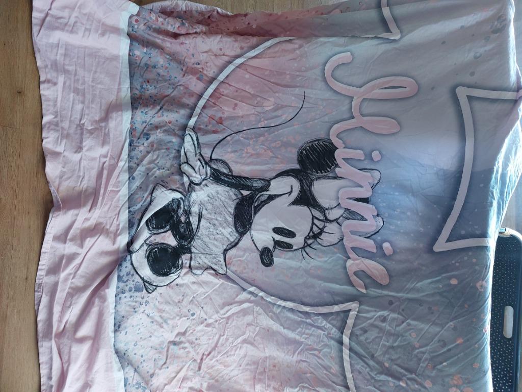Housse de couette Minnie 2p, Enlèvement ou Envoi, Rose, Housse de couette, Comme neuf