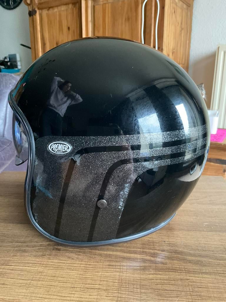 Premier vintage ope face helmet evo btr9, Fietsen en Brommers, Brommerhelmen, Ophalen, Zo goed als nieuw