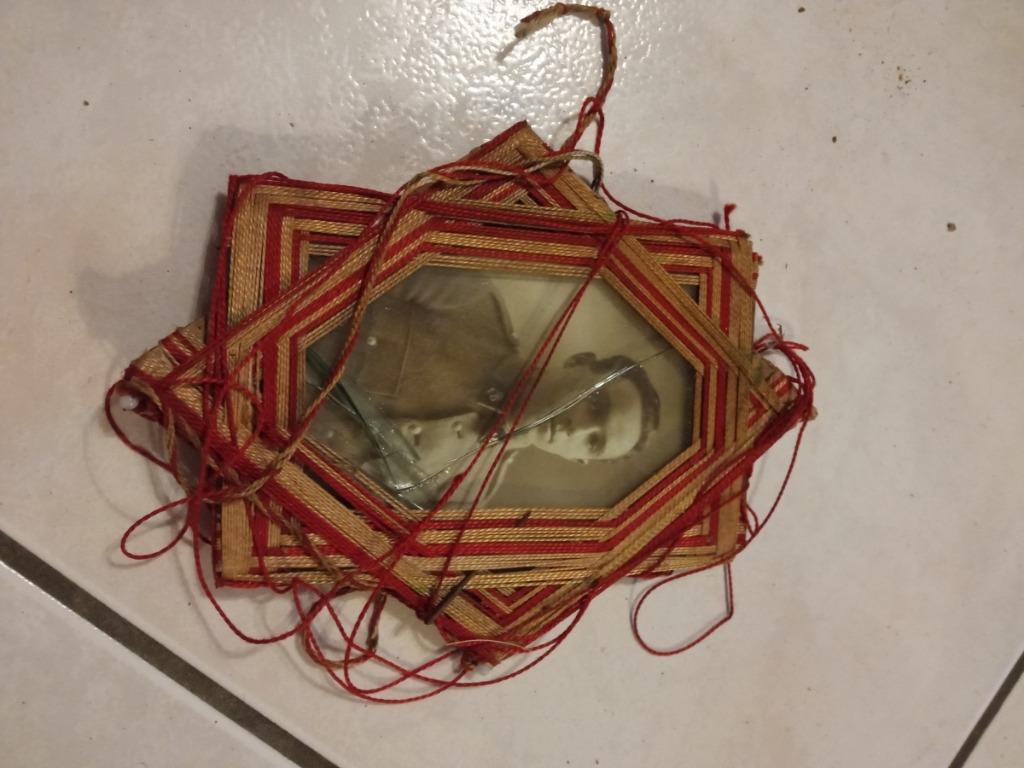 Militaria Franse fotolijst met lint uit de Eerste Wereldoorl, Verzamelen, Verzenden, Landmacht, Overige typen
