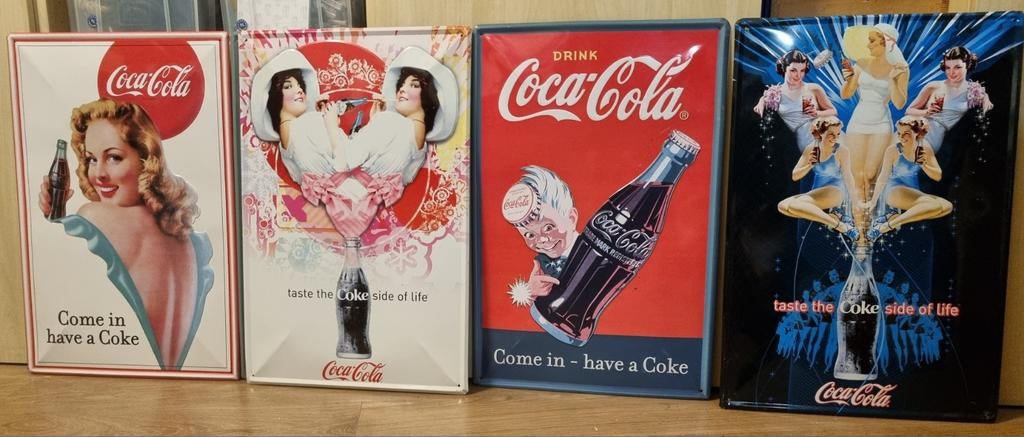 Plaques metal Coca cola 70 eur les 4, Enlèvement ou Envoi, Utilisé