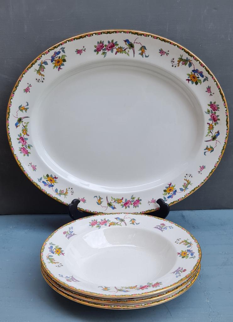Rare Royal Grafton Bone China 4 stuks, Antiek en Kunst, Antiek | Servies los, Ophalen of Verzenden