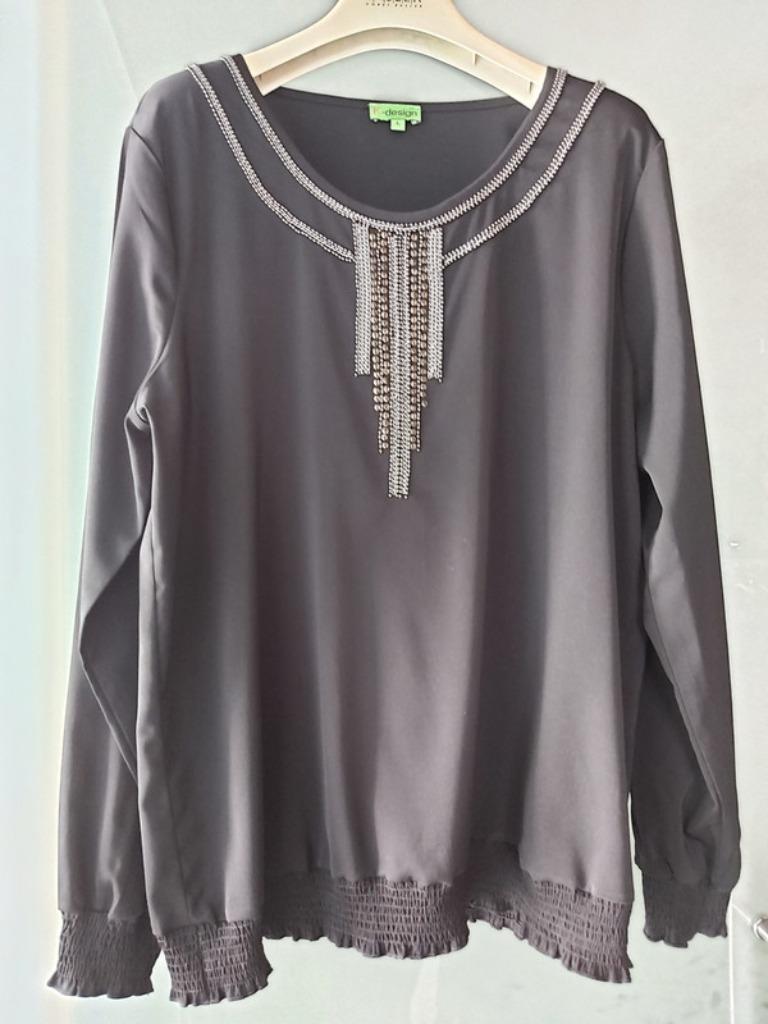 K-Design Blouse Zwart Maat L, Verzenden, Nieuw, Maat 42/44 (L), Zwart