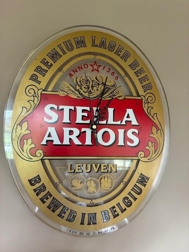 Horloge Stella Artois, Collections, Marques de bière, Enlèvement ou Envoi, Comme neuf, Panneau, Plaque ou Plaquette publicitaire