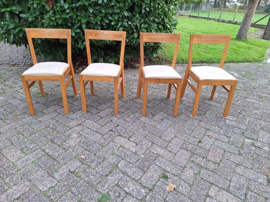 4 chaises de salle à manger en chêne/chaises en chêne, Enlèvement ou Envoi, Utilisé, Bois