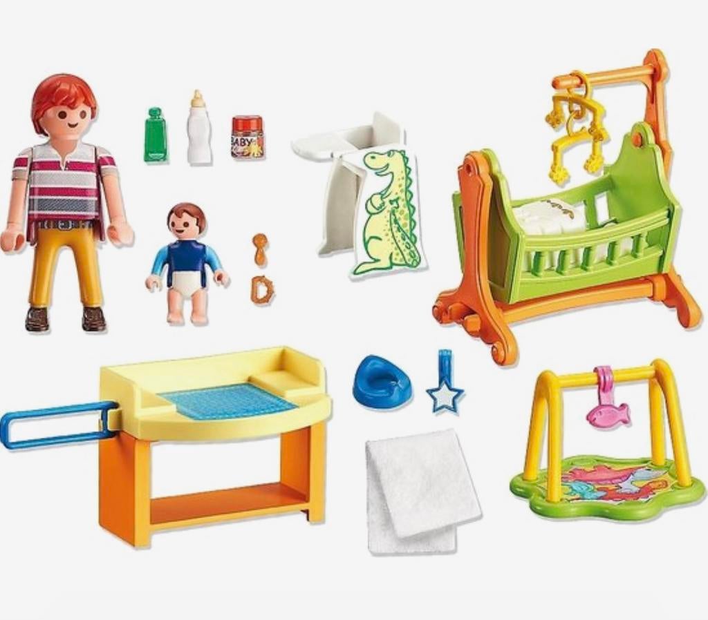Playmobil babykamer met wieg 5304, Ophalen of Verzenden, Zo goed als nieuw, Complete set