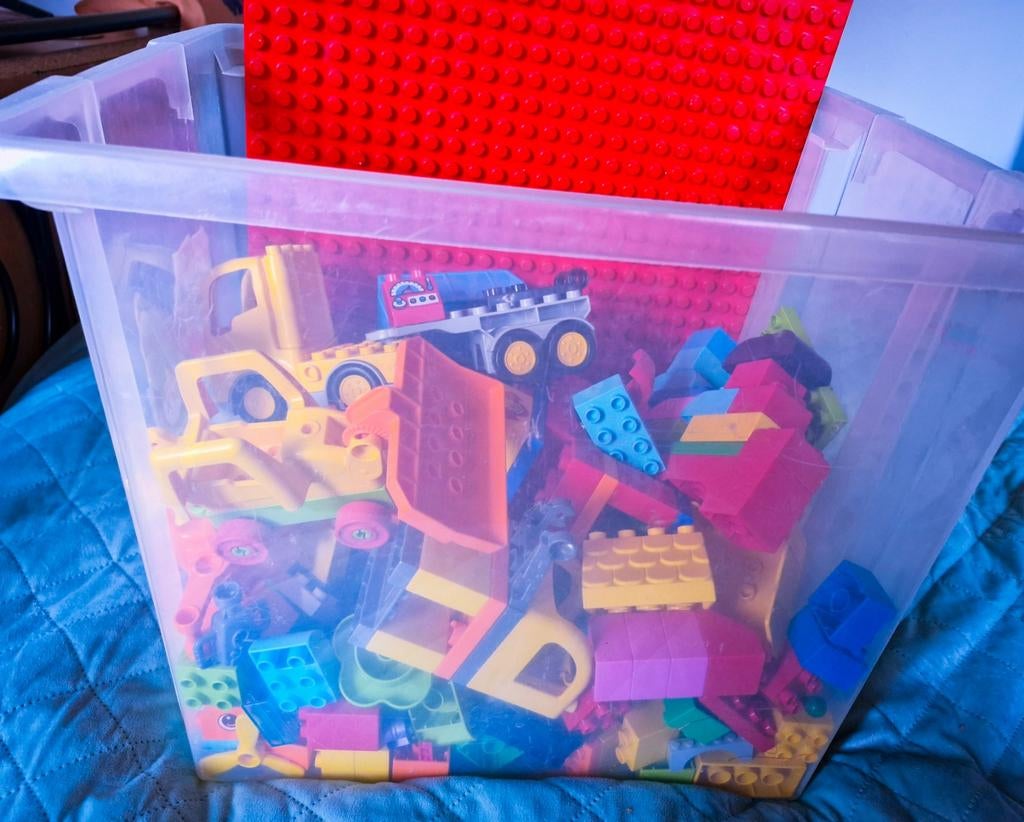 Lot duplo classic bouwblokken en bouwplaat, Ophalen of Verzenden