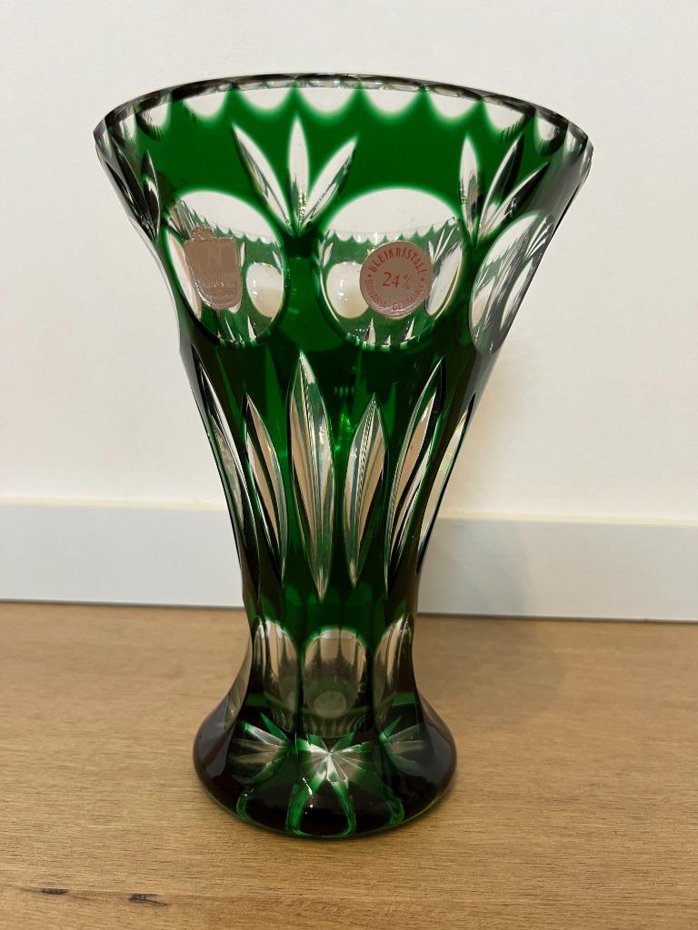 Mooie groene antieke kristallen vaas Nachtmann Bleikristall, Ophalen