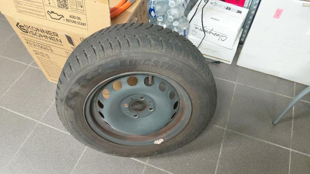 4 Winterbanden met velgen185/65/14 inch, Ophalen, 14 inch, Banden en Velgen, Bestelwagen