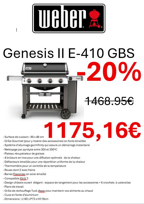 BBQ Weber Genesis II E-410, Jardin & Terrasse, Barbecues à gaz, Neuf, Enlèvement