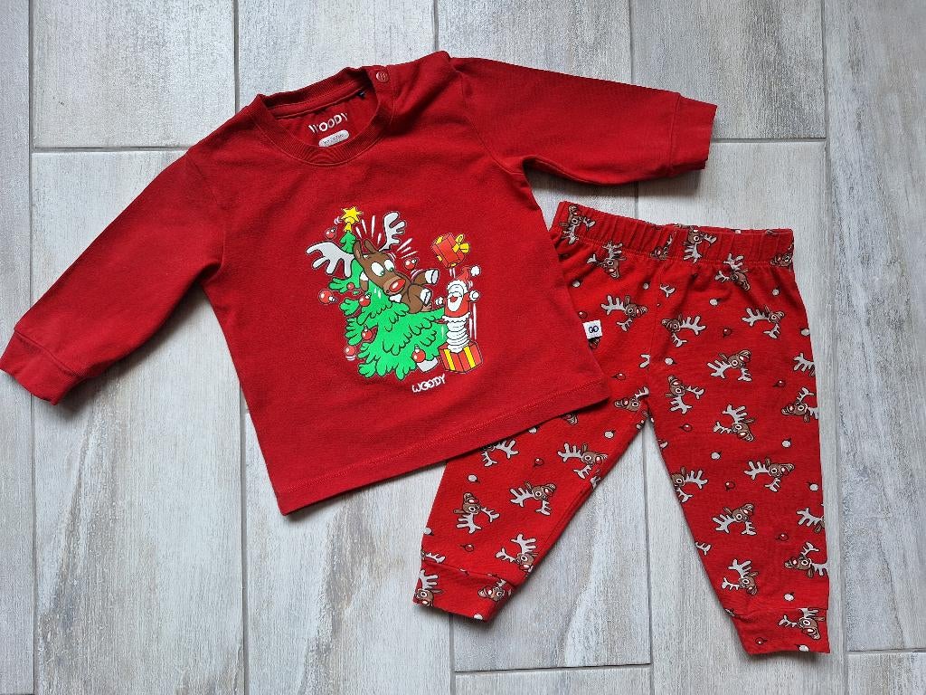 ★ M62 - Woody pyjama thema kerst, Kinderen en Baby's, Babykleding | Maat 62, Nacht- of Onderkleding, Ophalen of Verzenden, Zo goed als nieuw