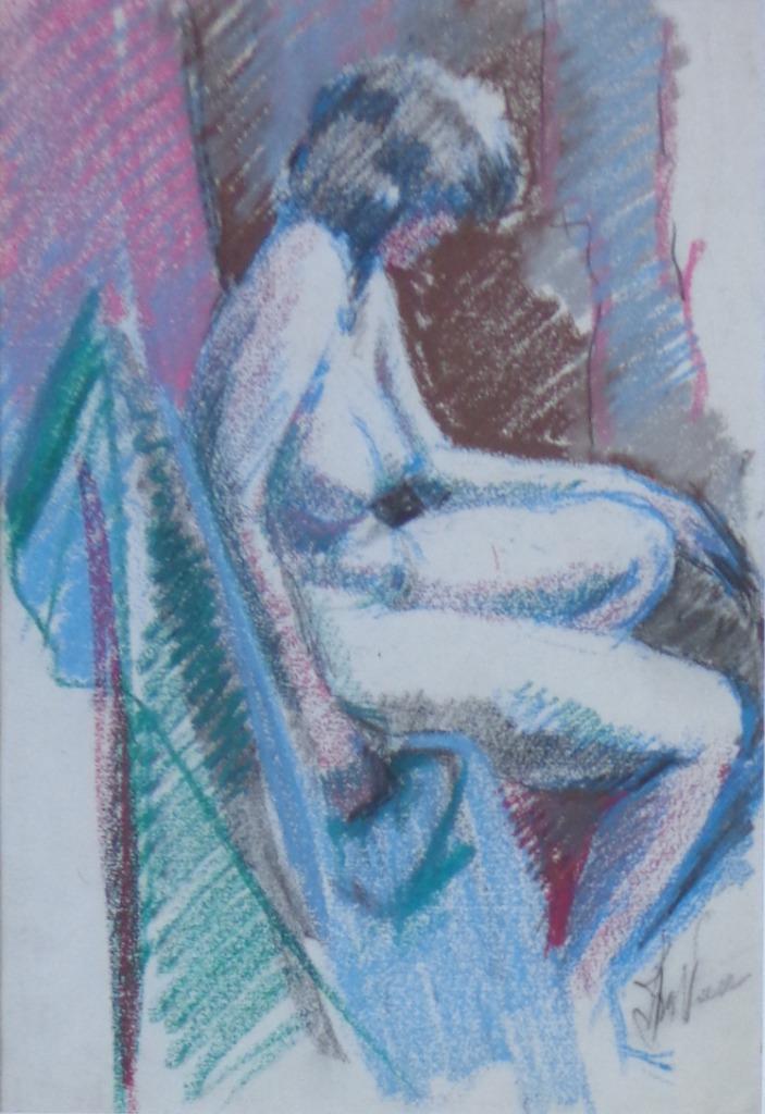 JAN VAN DER VEER/ NAAKTE VROUW / ORGINEEL / 73x53cm / KADER, Enlèvement