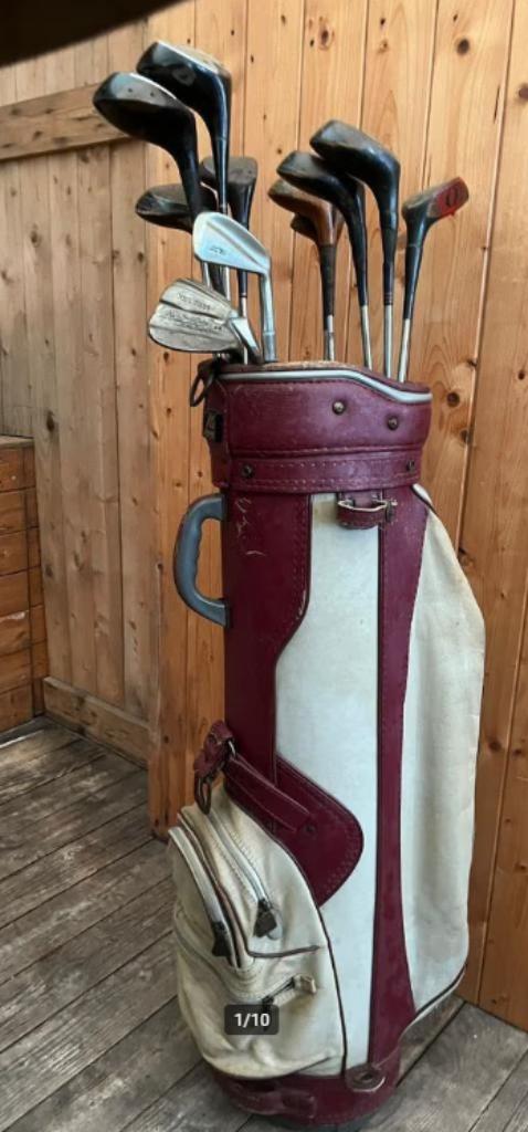 antieke golftas, golfclub de pierpont, Ophalen, Gebruikt, Set