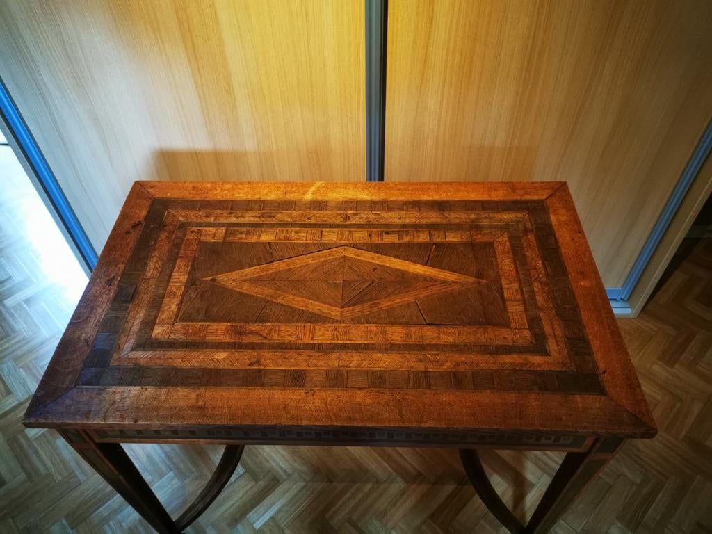 Table parquetée chêne massif, Antiquités & Art, Enlèvement