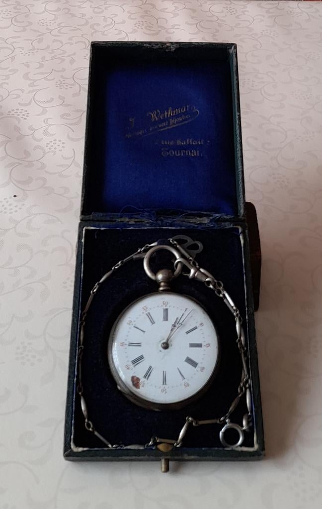 zakhorloge, Handtassen en Accessoires, Horloges | Antiek, Zakhorloge, Overige merken, Met ketting, Ophalen