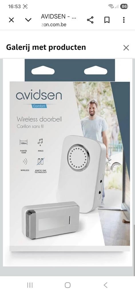 Sonnette sans fil avec récepteur de puissance, neuve dans sa, Maison & Meubles, Sonnettes, Enlèvement