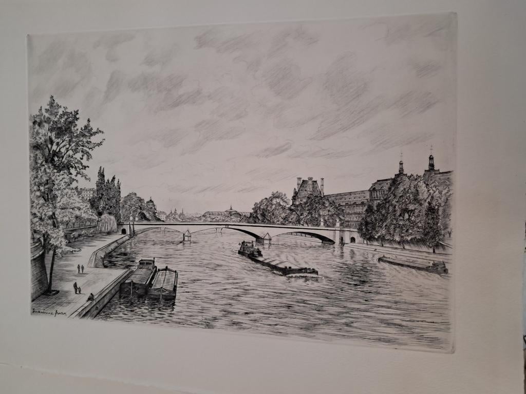 Eau Forte le Pont du Carrousel, Ophalen of Verzenden