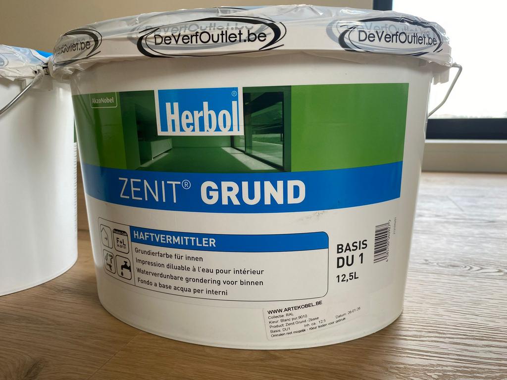 Herbol - zenit grund 12,5l, Bricolage & Construction, Neuf, 10 à 15 litres, Enlèvement, Peinture