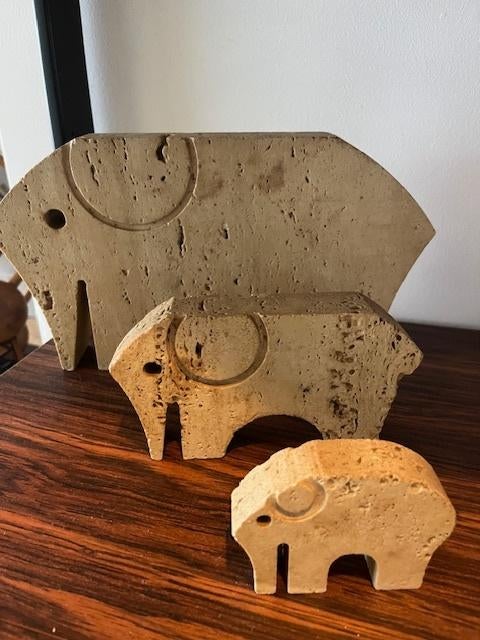 Trio vintage sculpturen van Enzo Mari, Antiek en Kunst, Ophalen