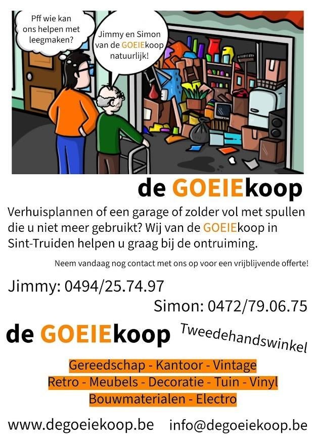 Houten bureau met ijzeren omkadering en 2 ladevakken, Ophalen