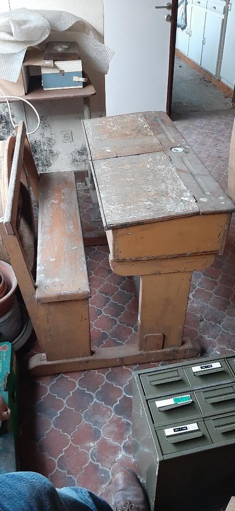 Antieke schoolbank, Antiek en Kunst, Ophalen