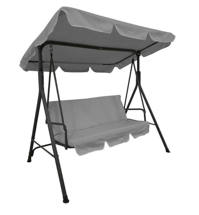 Grijze metalen tuinschommel - 2 zitplaatsen, Overige materialen, Zo goed als nieuw, Tuinset, Ophalen