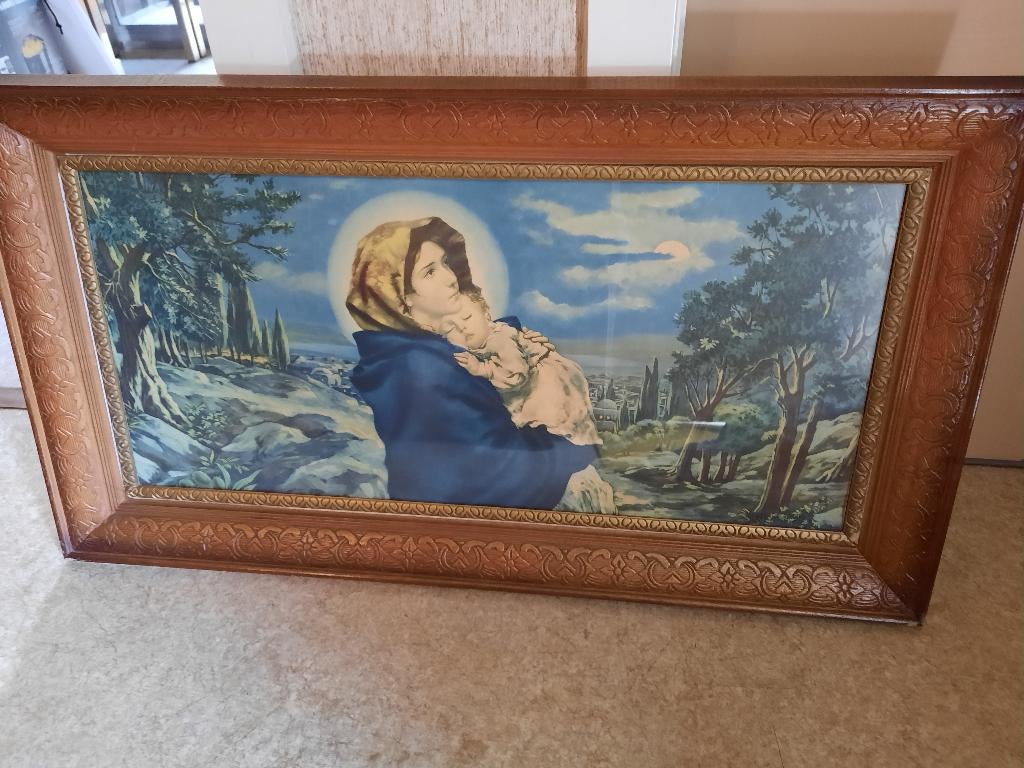 Antieke kaders in hout met glas - 2 stuks., Antiek en Kunst, Kunst | Schilderijen | Klassiek, Ophalen