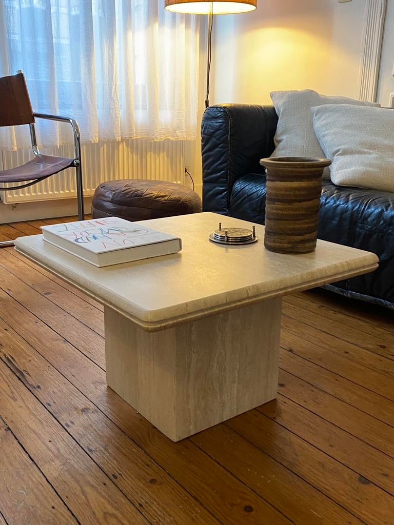 Travertin salontafel jaren ‘80, Huis en Inrichting, Tafels | Salontafels, Ophalen, Zo goed als nieuw