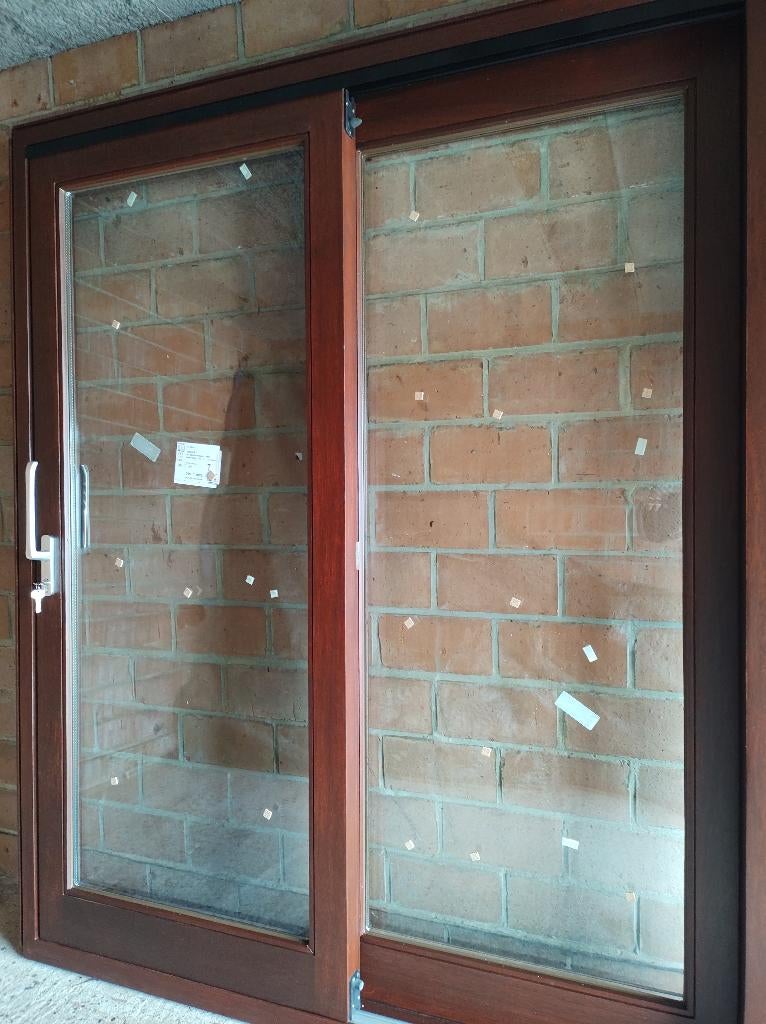 Schuifraam / schuifdeur in nieuwe staat. Brengen mogelijk., Comme neuf, Baie vitrée coulissante, Enlèvement, Bois