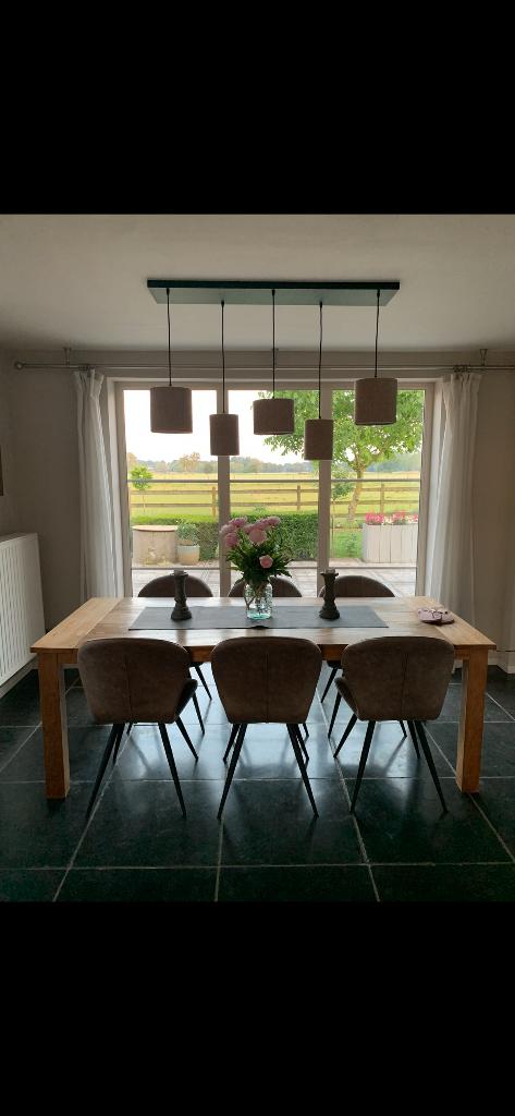 Eettafel landelijk, Huis en Inrichting, Tafels | Eettafels, Ophalen, Gebruikt, Rechthoekig, Landelijk