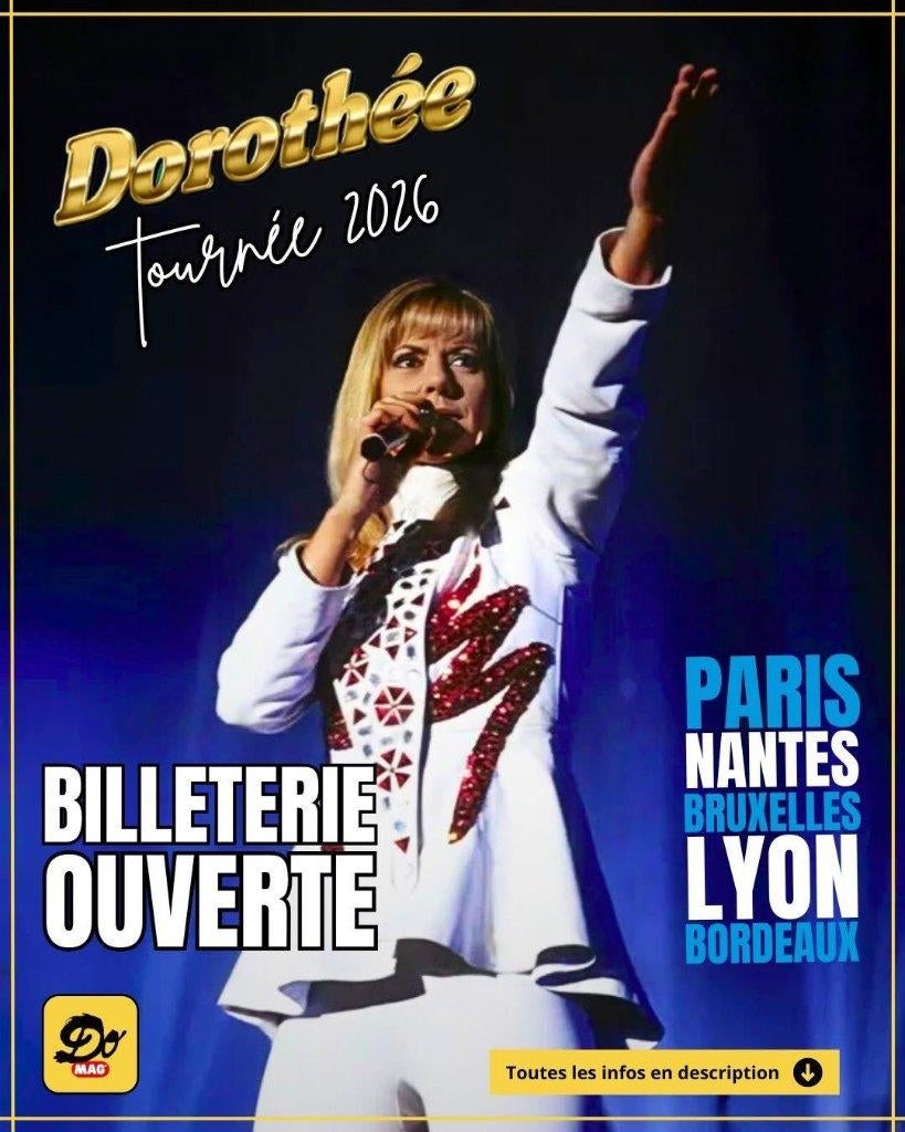 DOROTHEE ING ARENA 16/4/26 20H CARRE OR SIEGE 1, 2 C, Tickets & Billets, Concerts | Chanson française, Avril