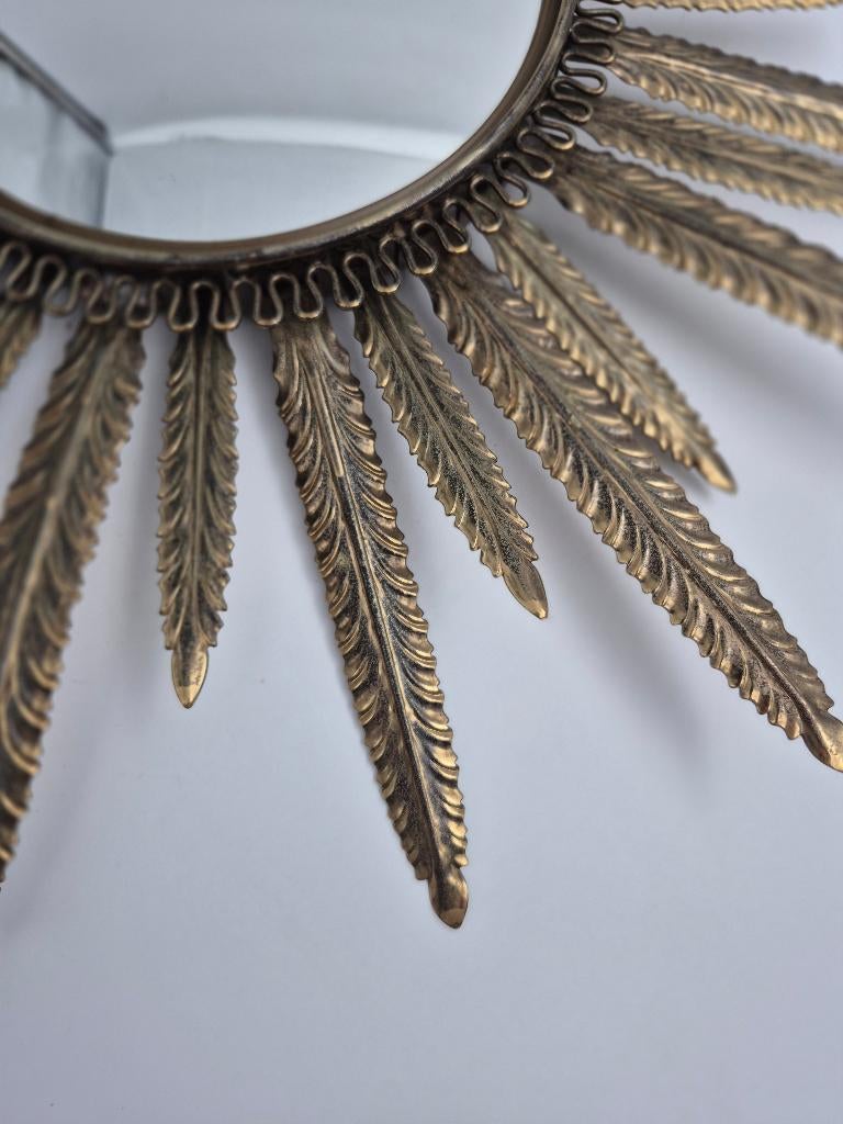 Hollywood Regency stijl Sunburst muurspiegel, *, Gebruikt, *, Rond