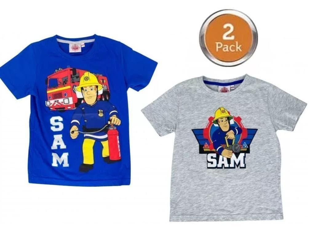 Brandweerman Sam T-shirt 2-Pack - Maat 110/116 - 122/128, Enfants & Bébés, Vêtements enfant | Taille 110, Enlèvement ou Envoi